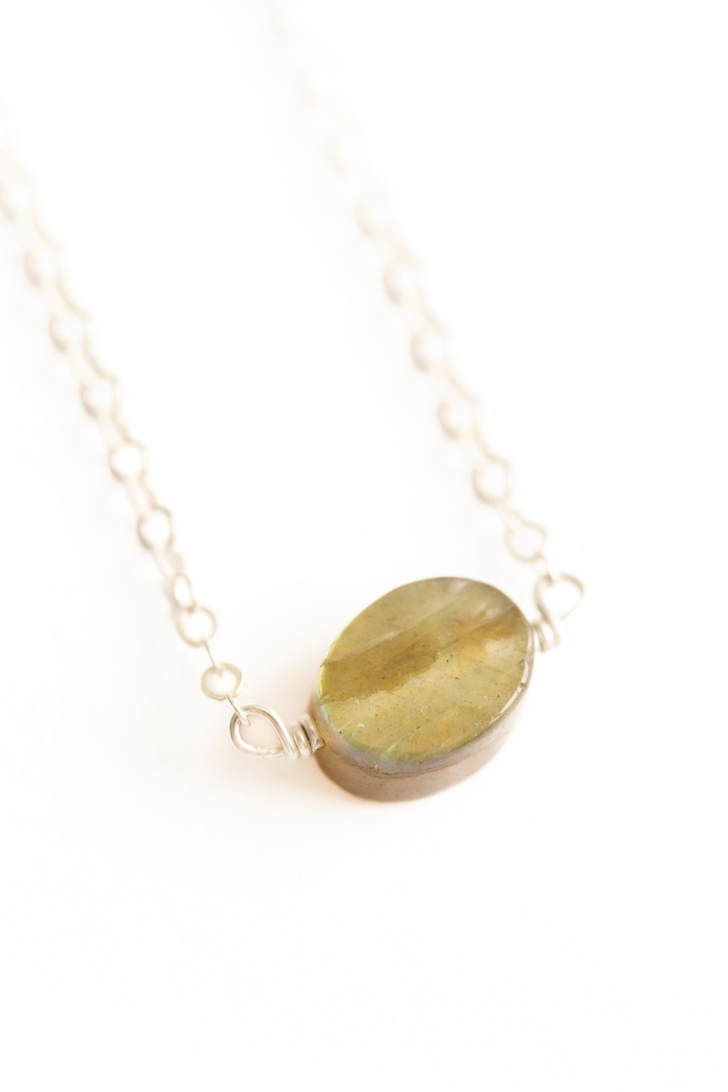 Mystical Labradorite Oval Pendant Necklace