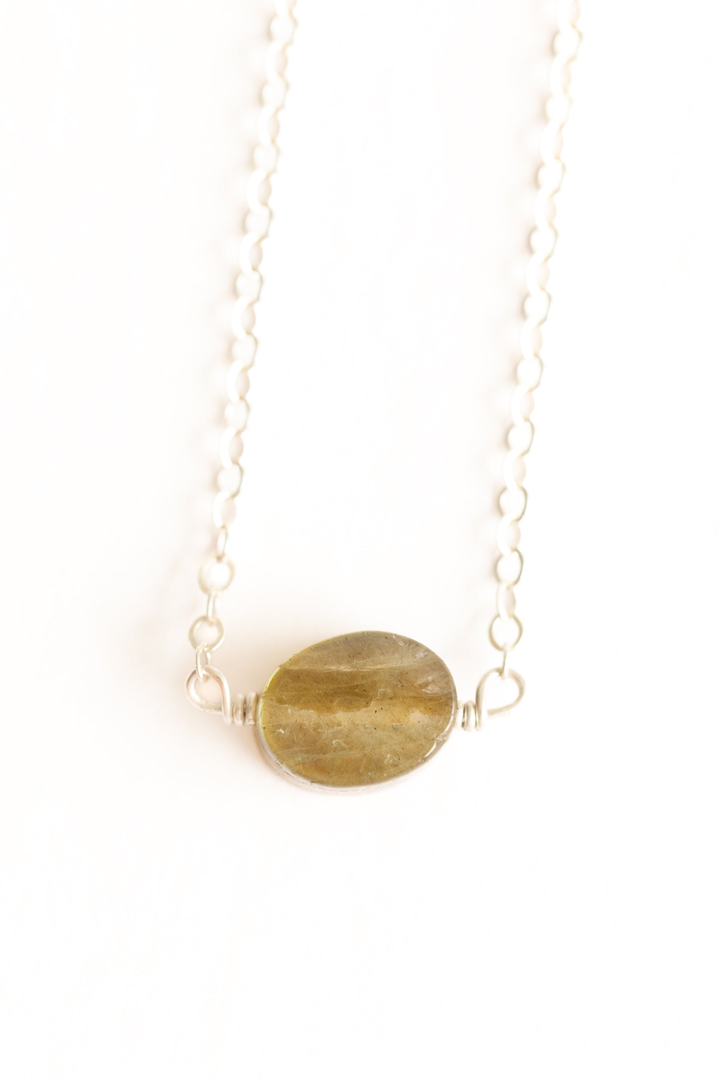 Mystical Labradorite Oval Pendant Necklace