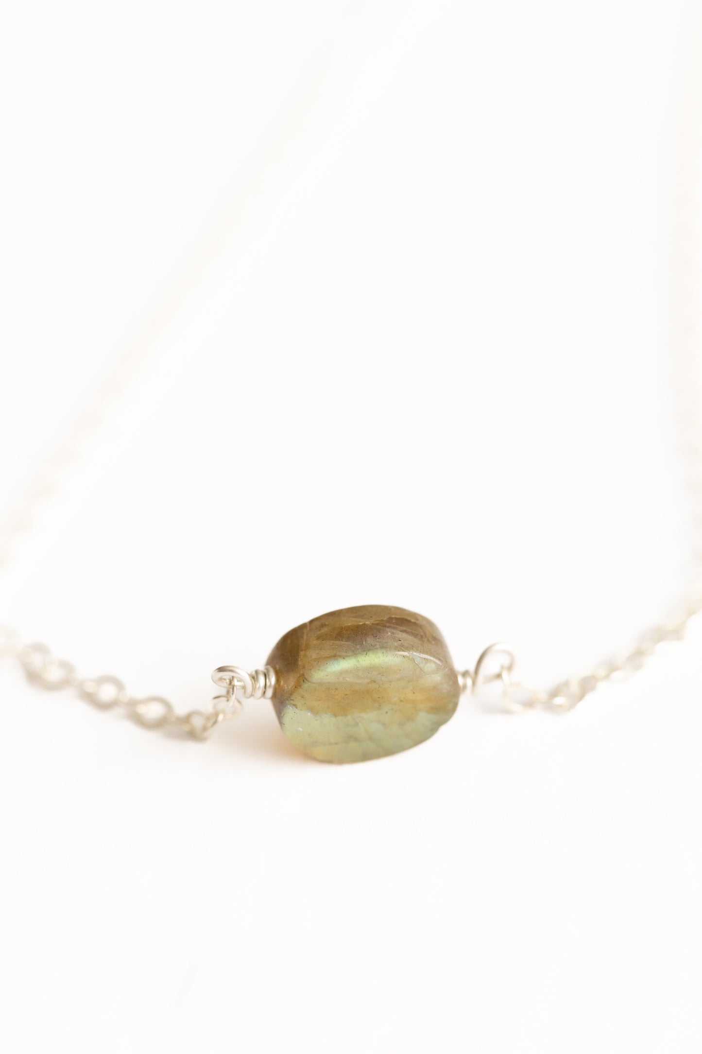 Mystical Labradorite Oval Pendant Necklace