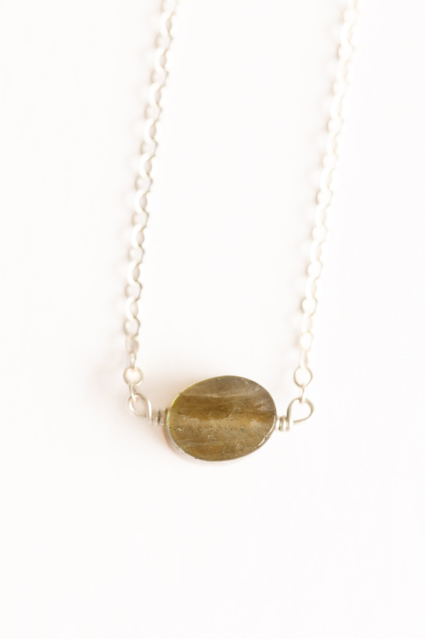 Mystical Labradorite Oval Pendant Necklace