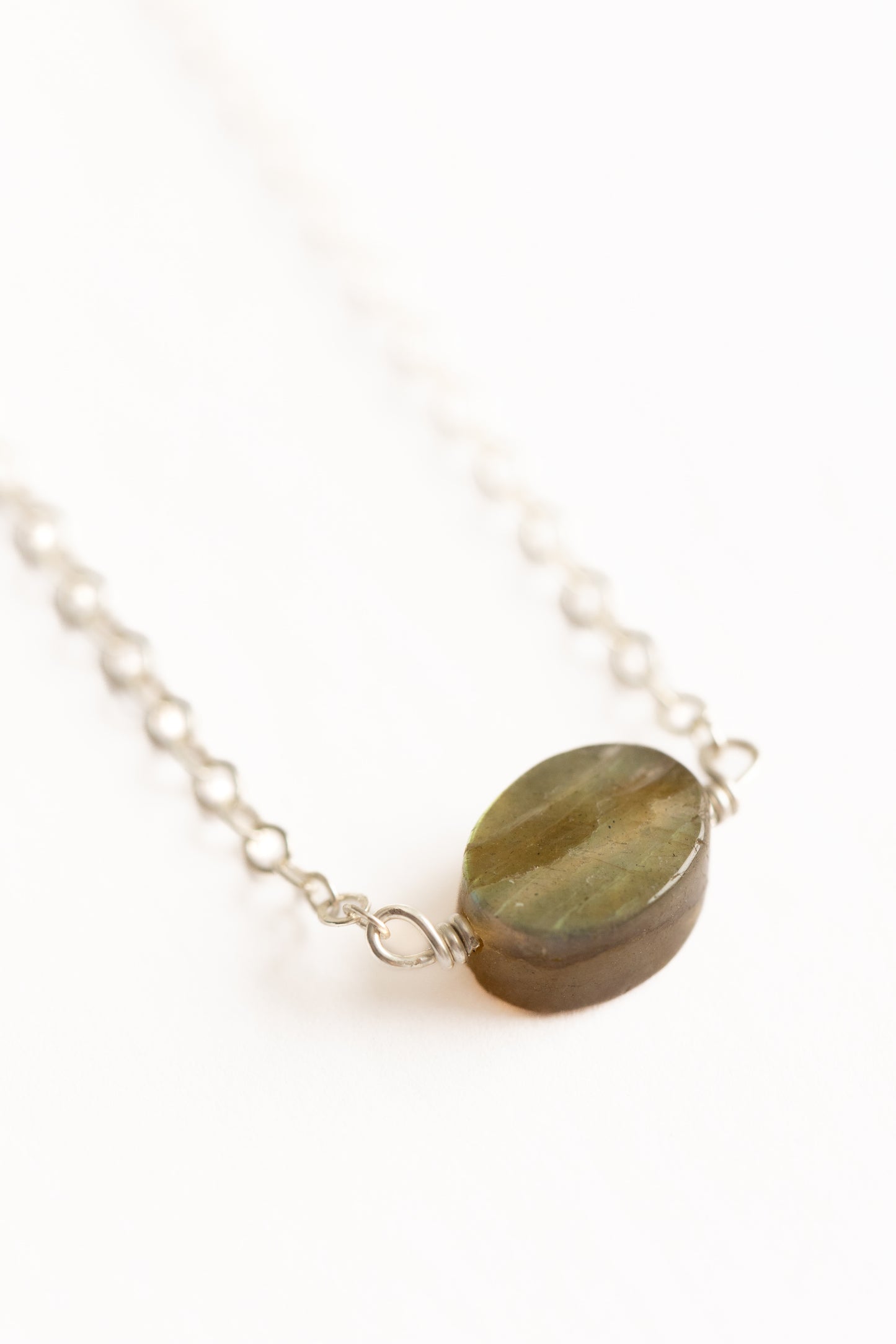 Mystical Labradorite Oval Pendant Necklace