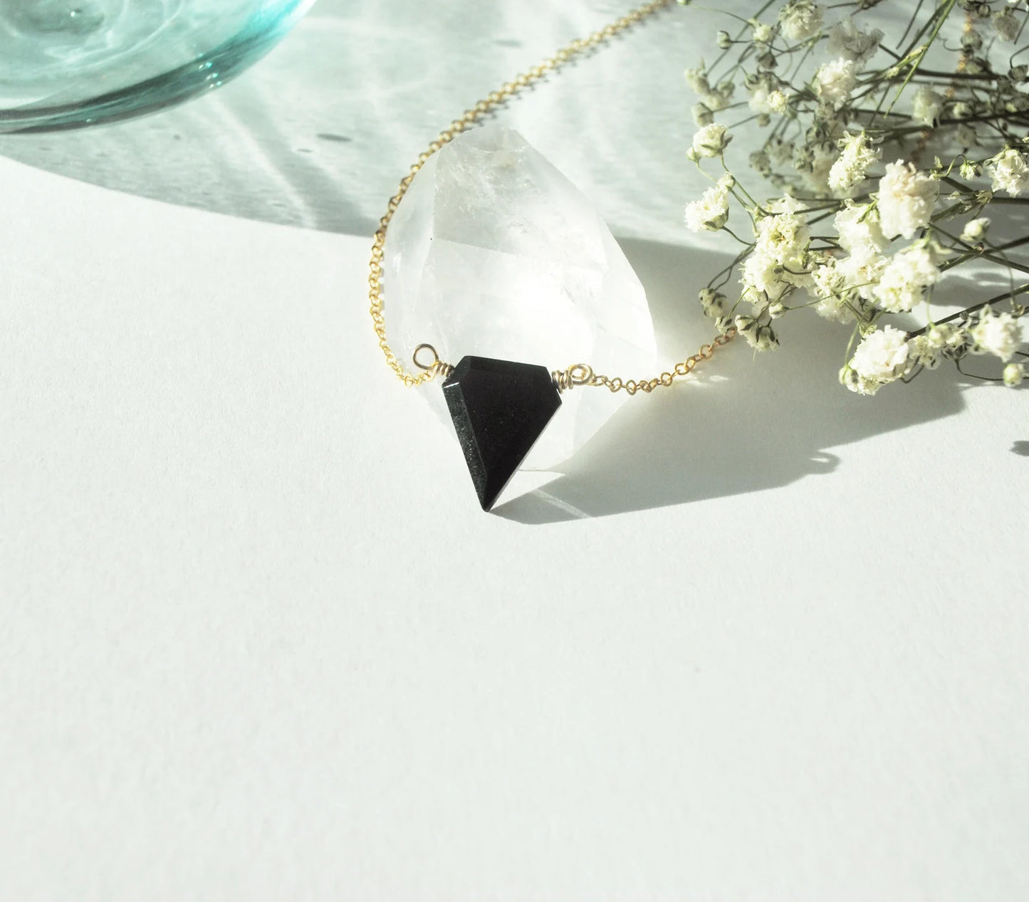 Black Tourmaline Necklace by Seaflowerjewelry