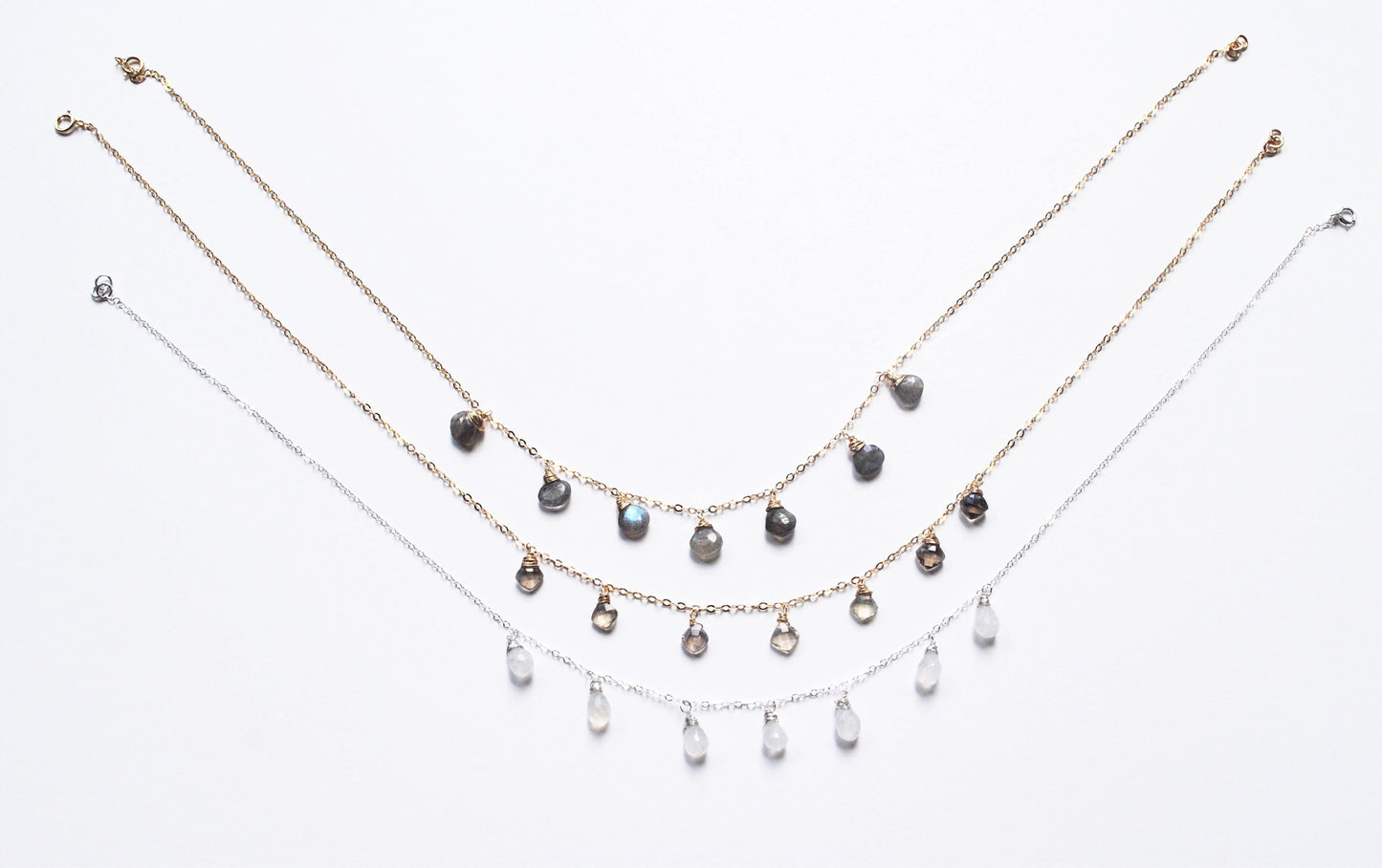 Labradorite Moonstone Smoky Quartz Necklace