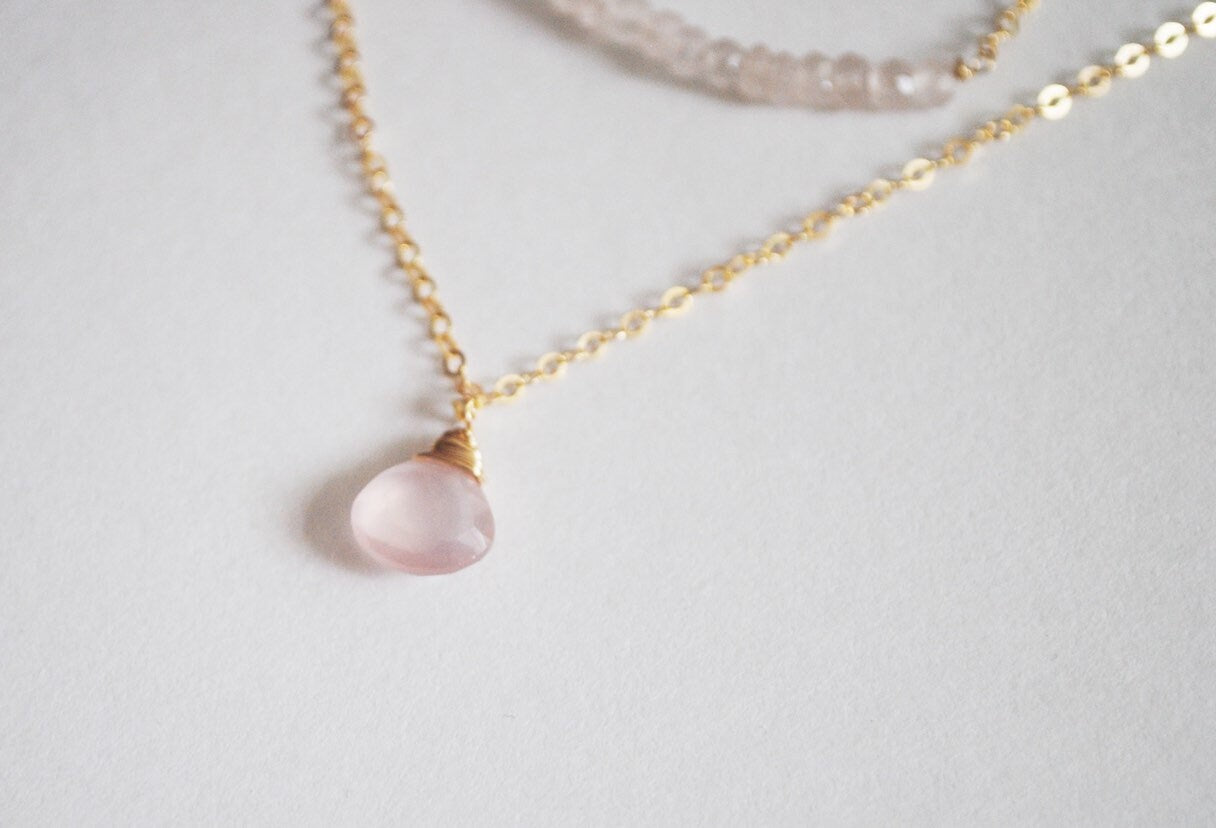 Genuine Rose Quartz Jewelry Set