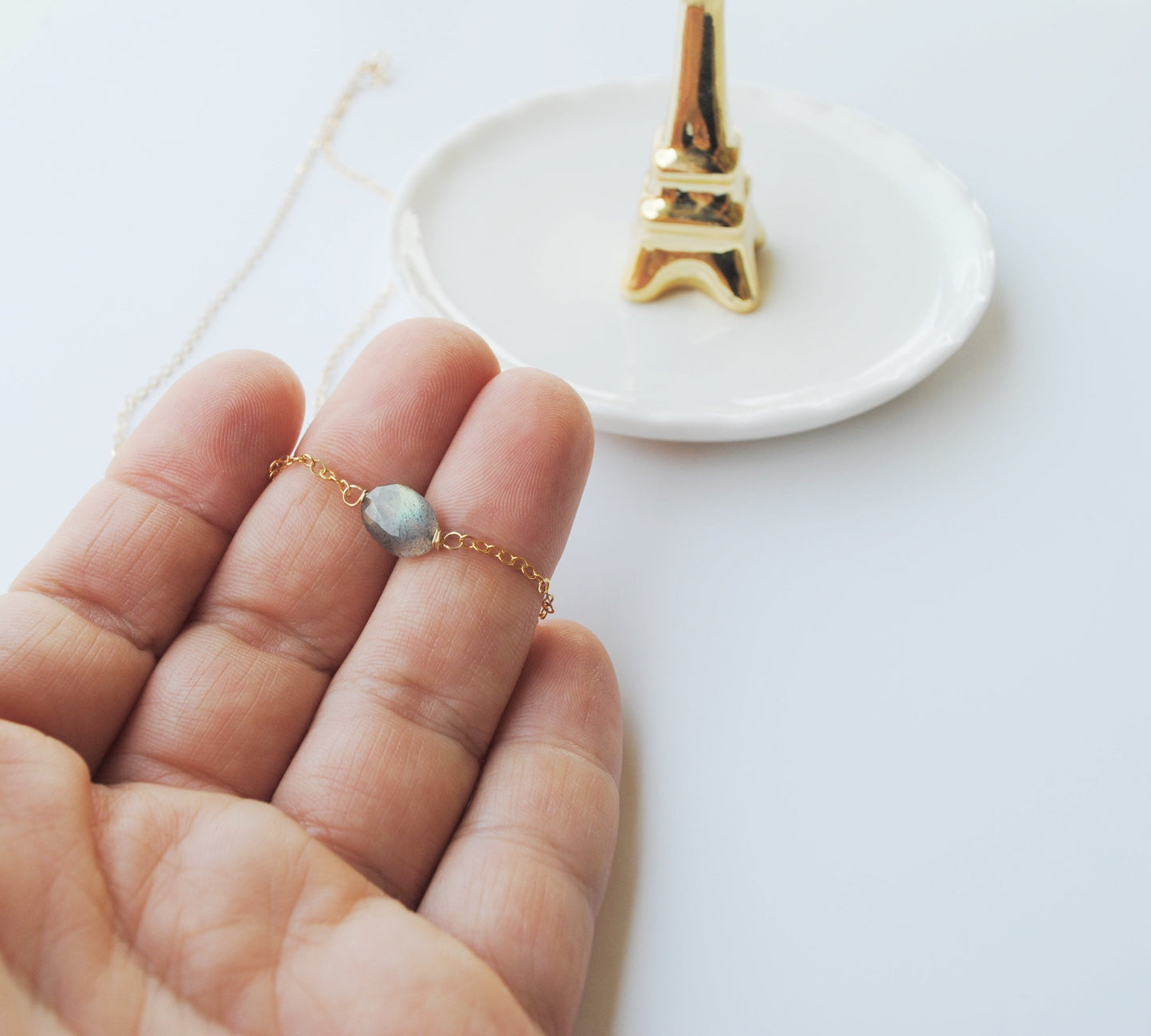 Labradorite Eye Pendant Necklace
