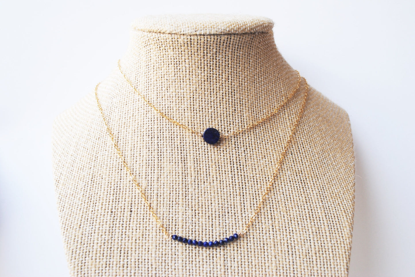 Lapis Lazuli Gem Bar Necklace