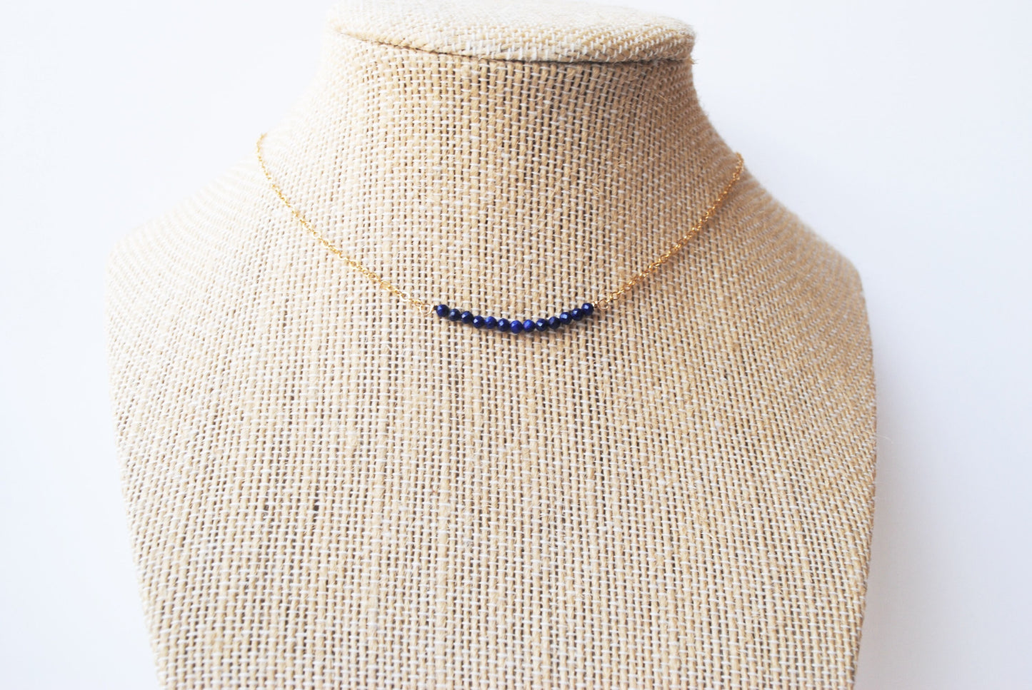 Lapis Lazuli Gem Bar Necklace