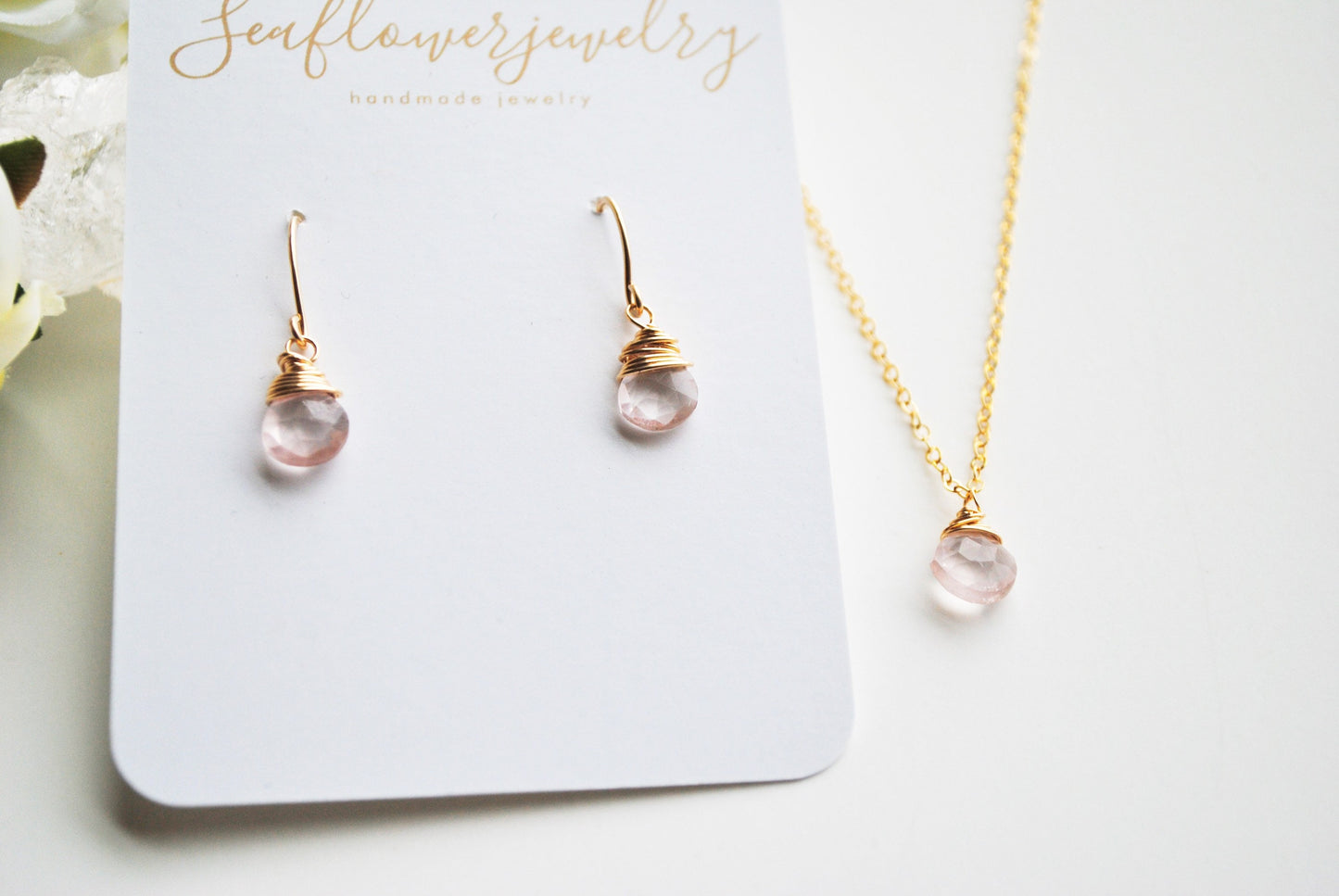Rose Quartz Earrings