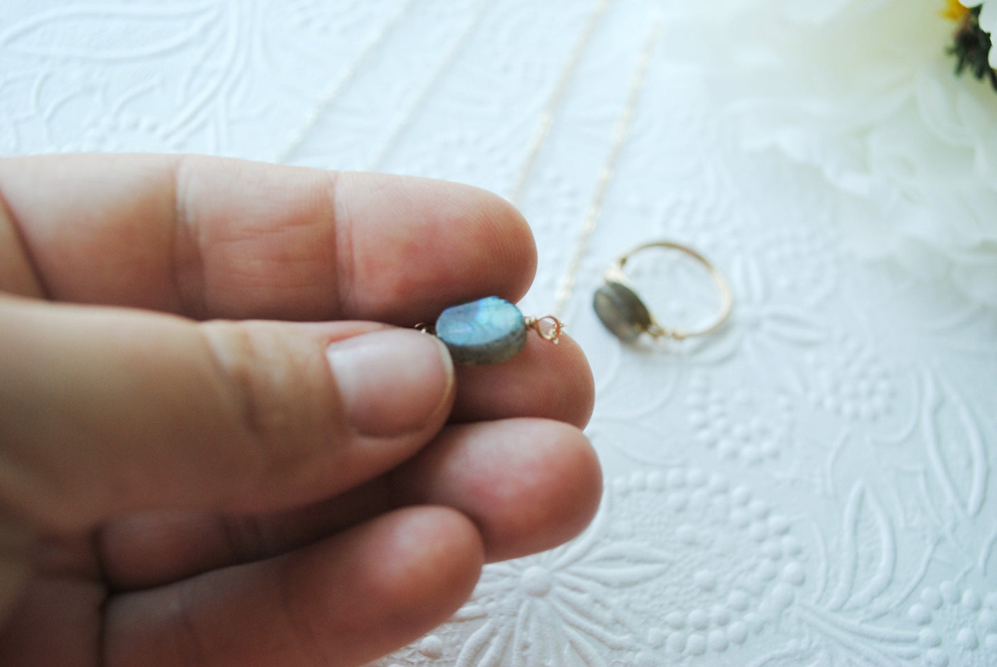 Labradorite Eye Pendant Necklace