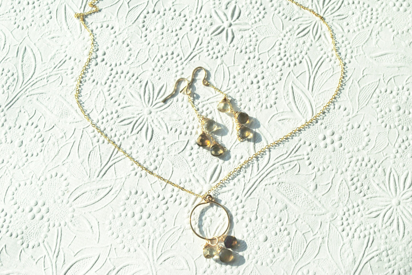 Lemon Quartz Ombré Jewelry Set