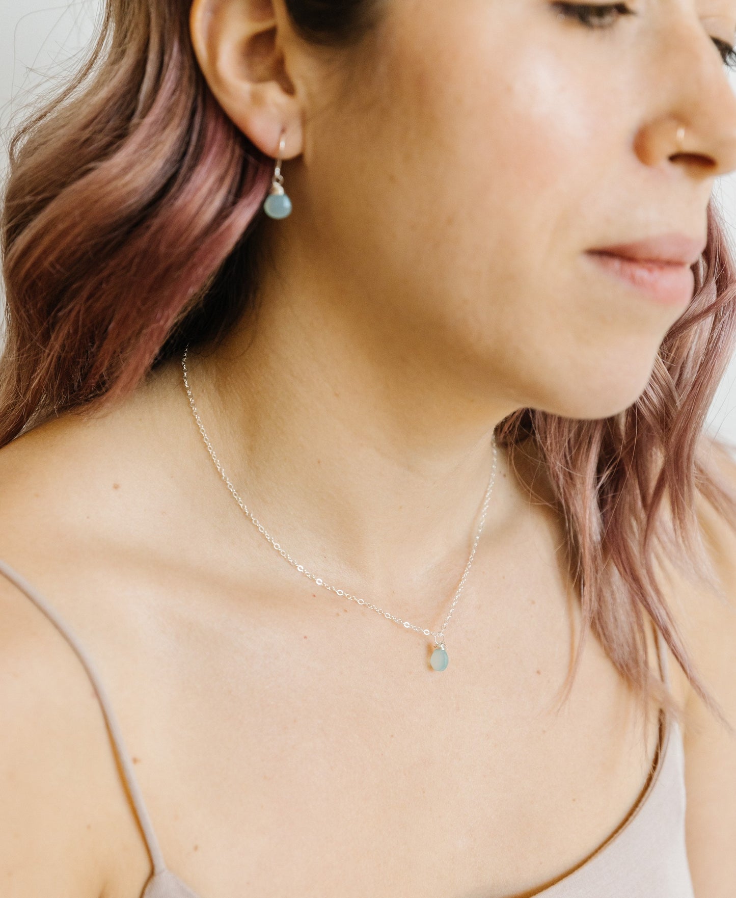 Blue Chalcedony Jewelry Set