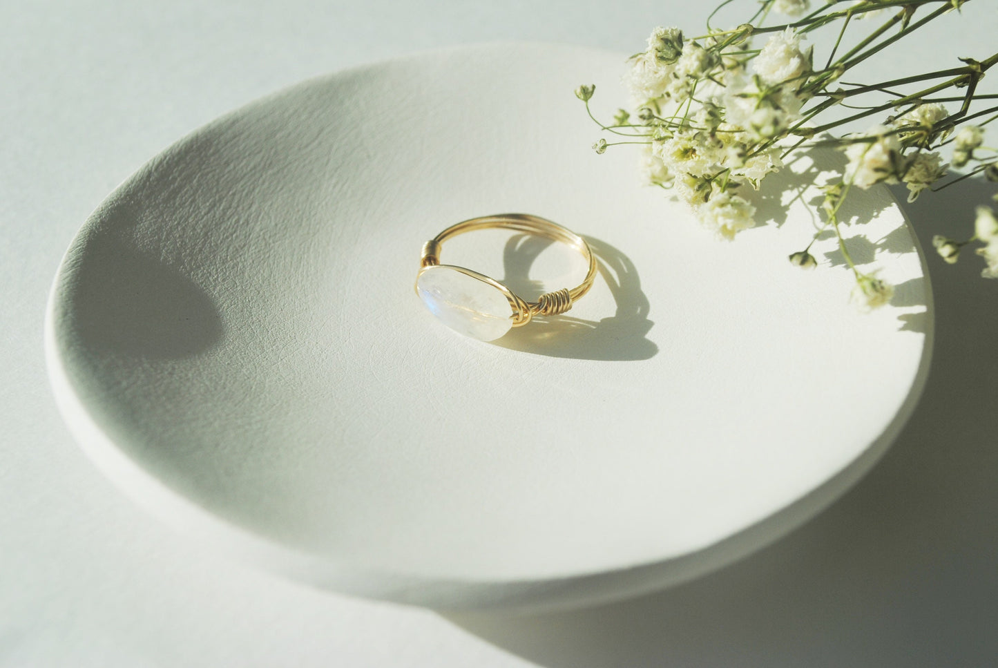 Rainbow Moonstone Ring