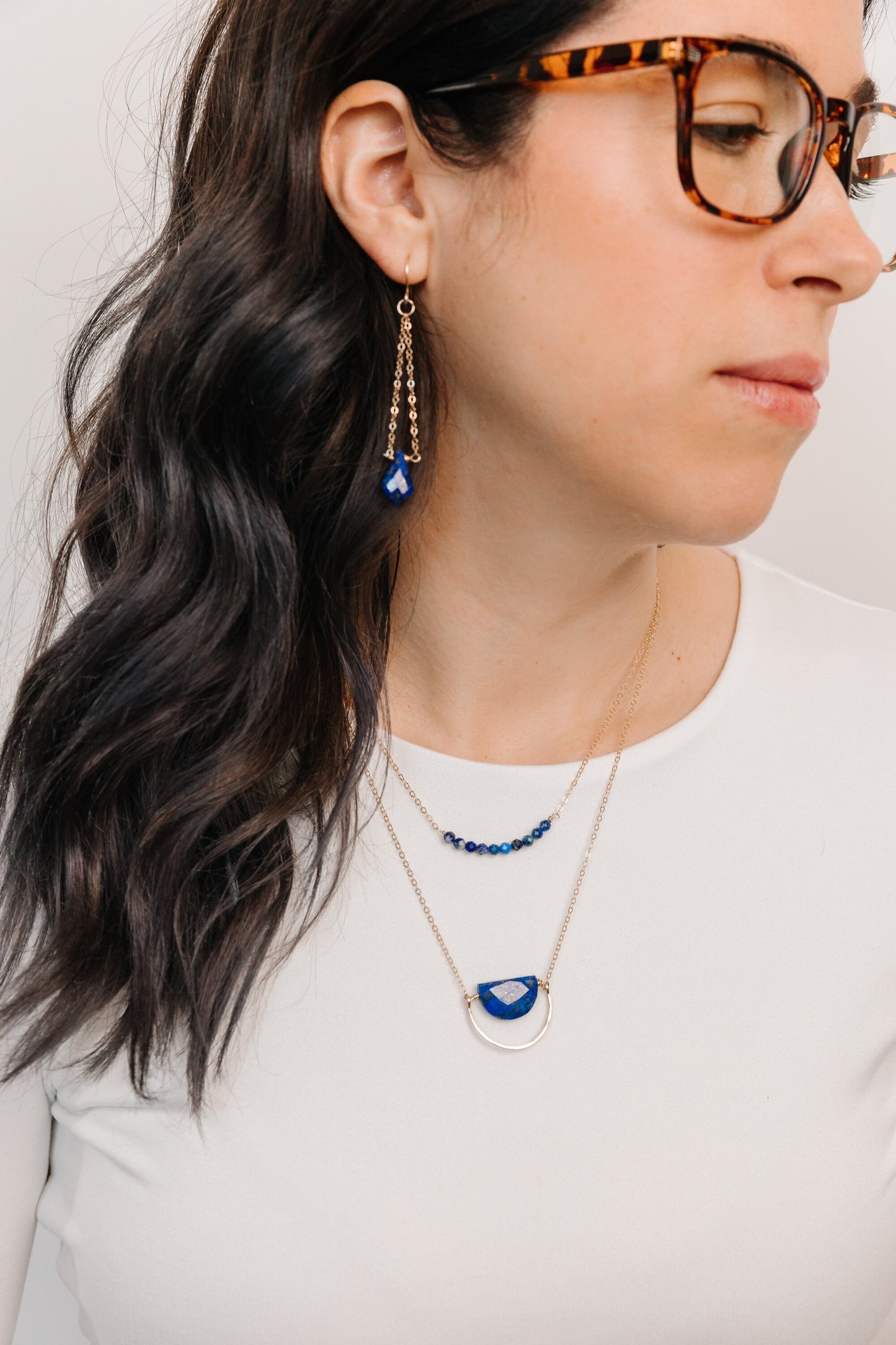 Lapis Lazuli Gem Bar Necklace