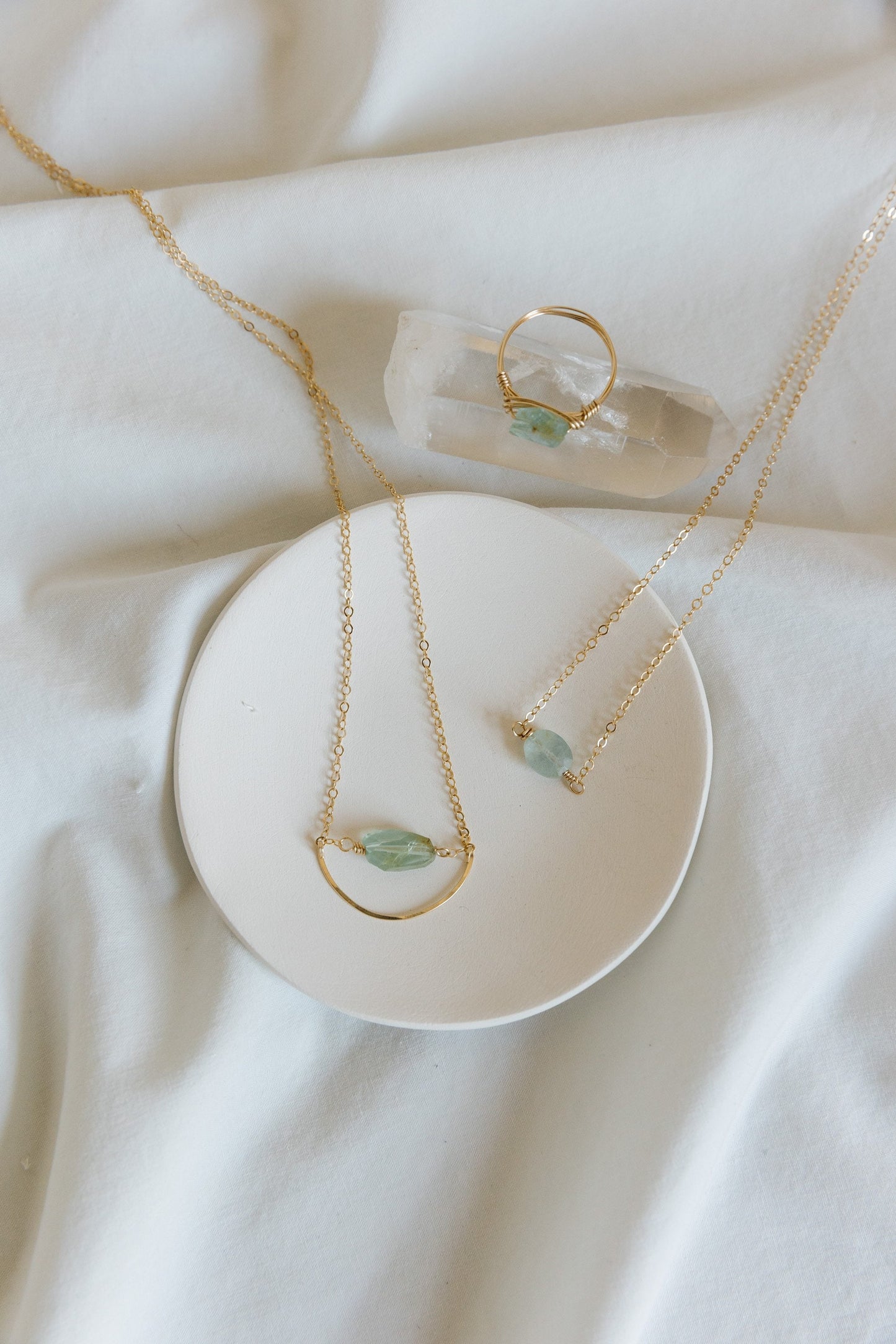 Aquamarine Eye layering necklace