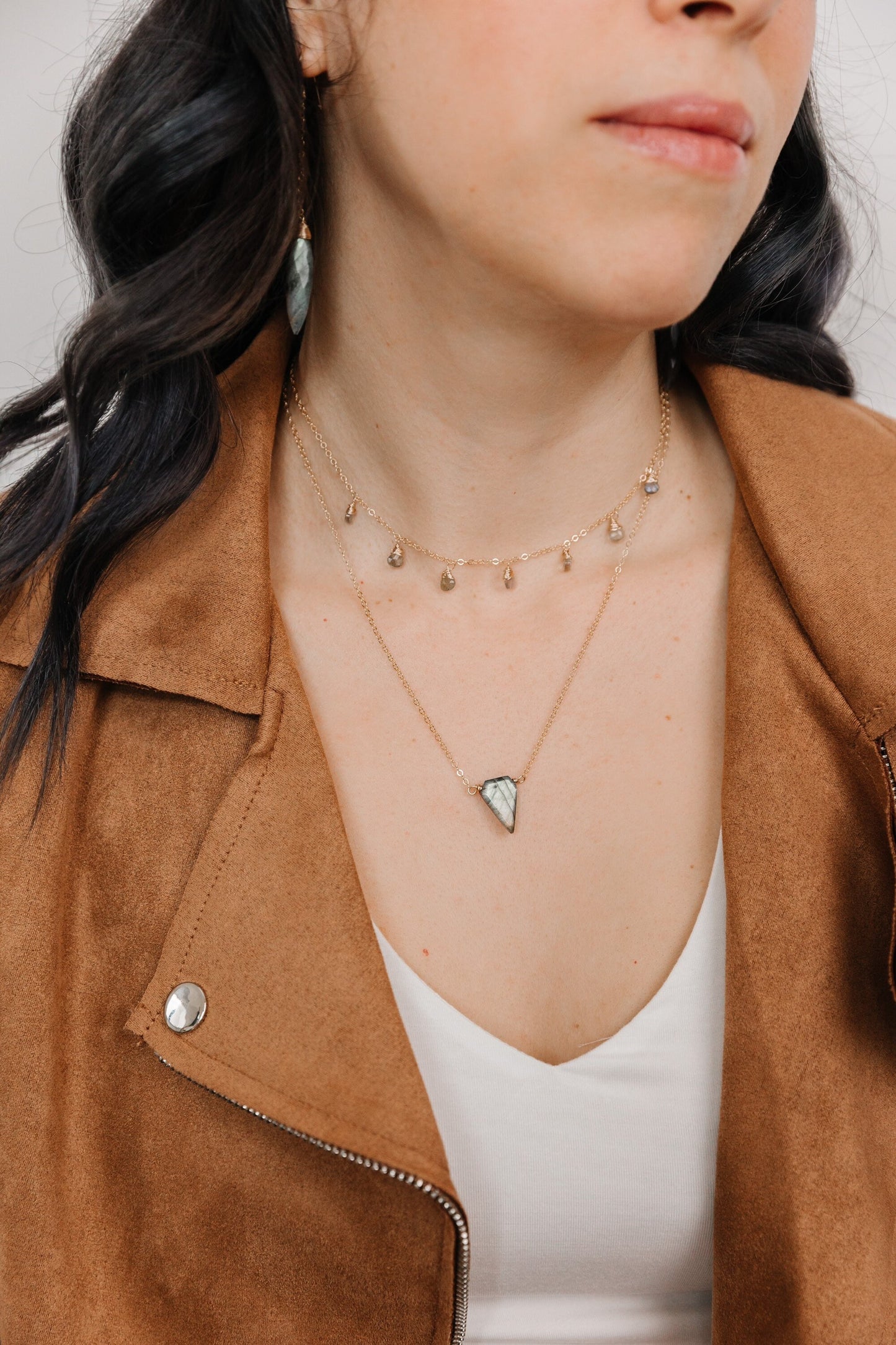 Labradorite Shield Necklace