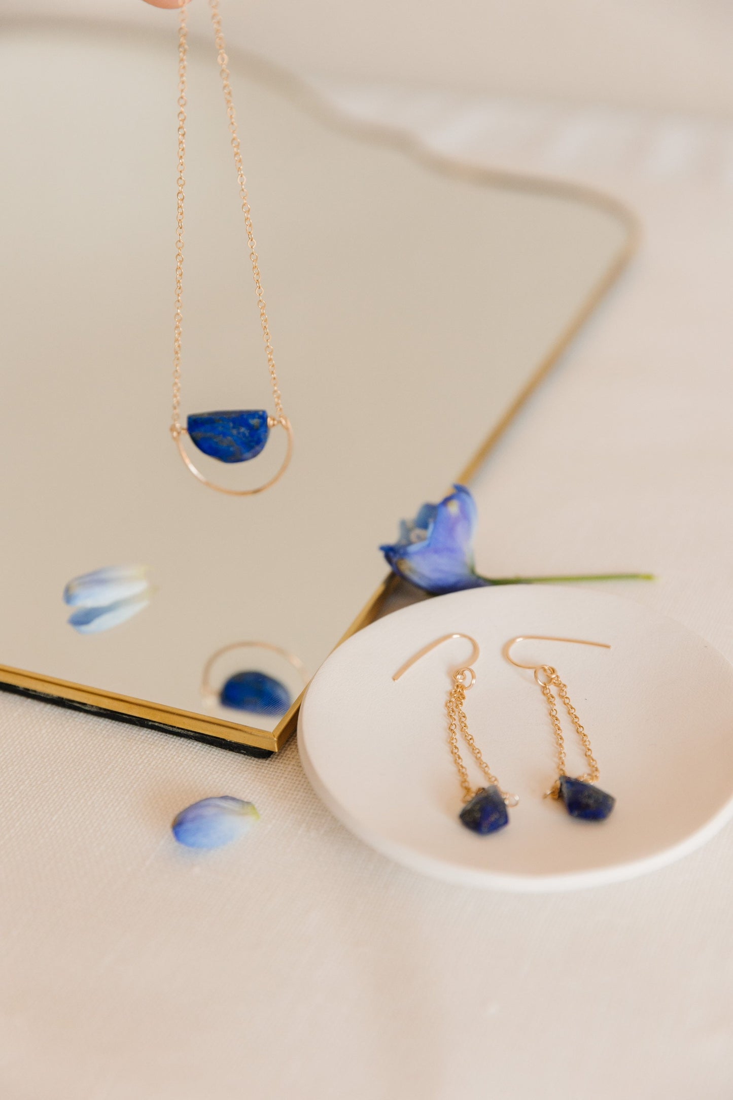 Lapis Lazuli Boho Chandelier Earrings