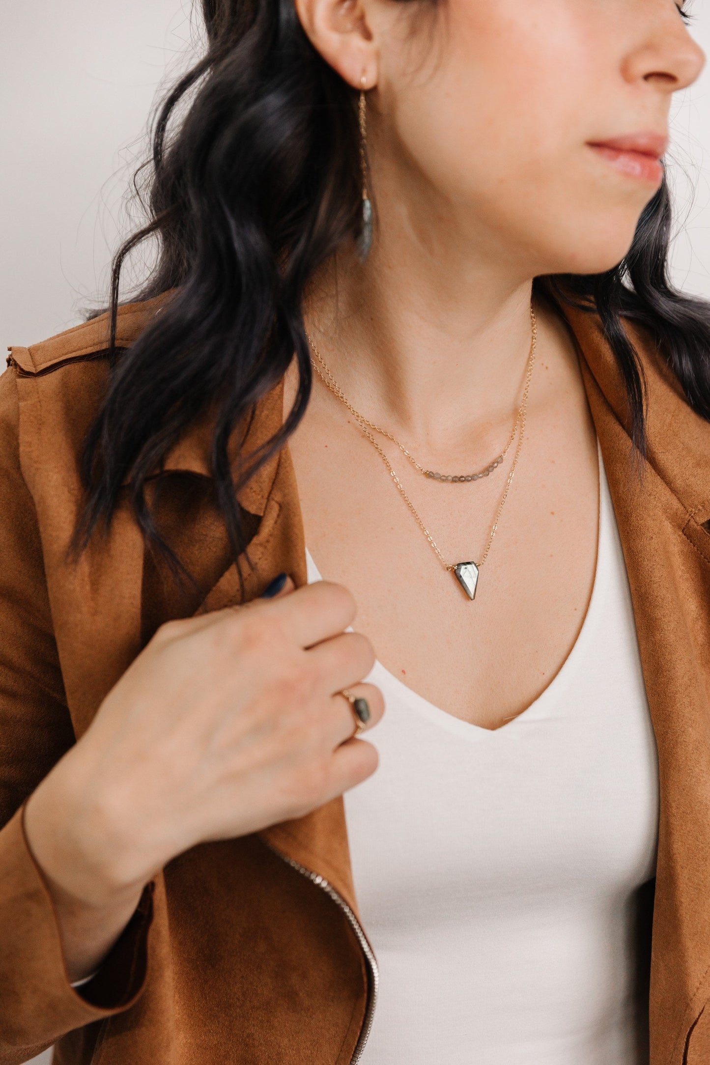 Labradorite Shield Necklace