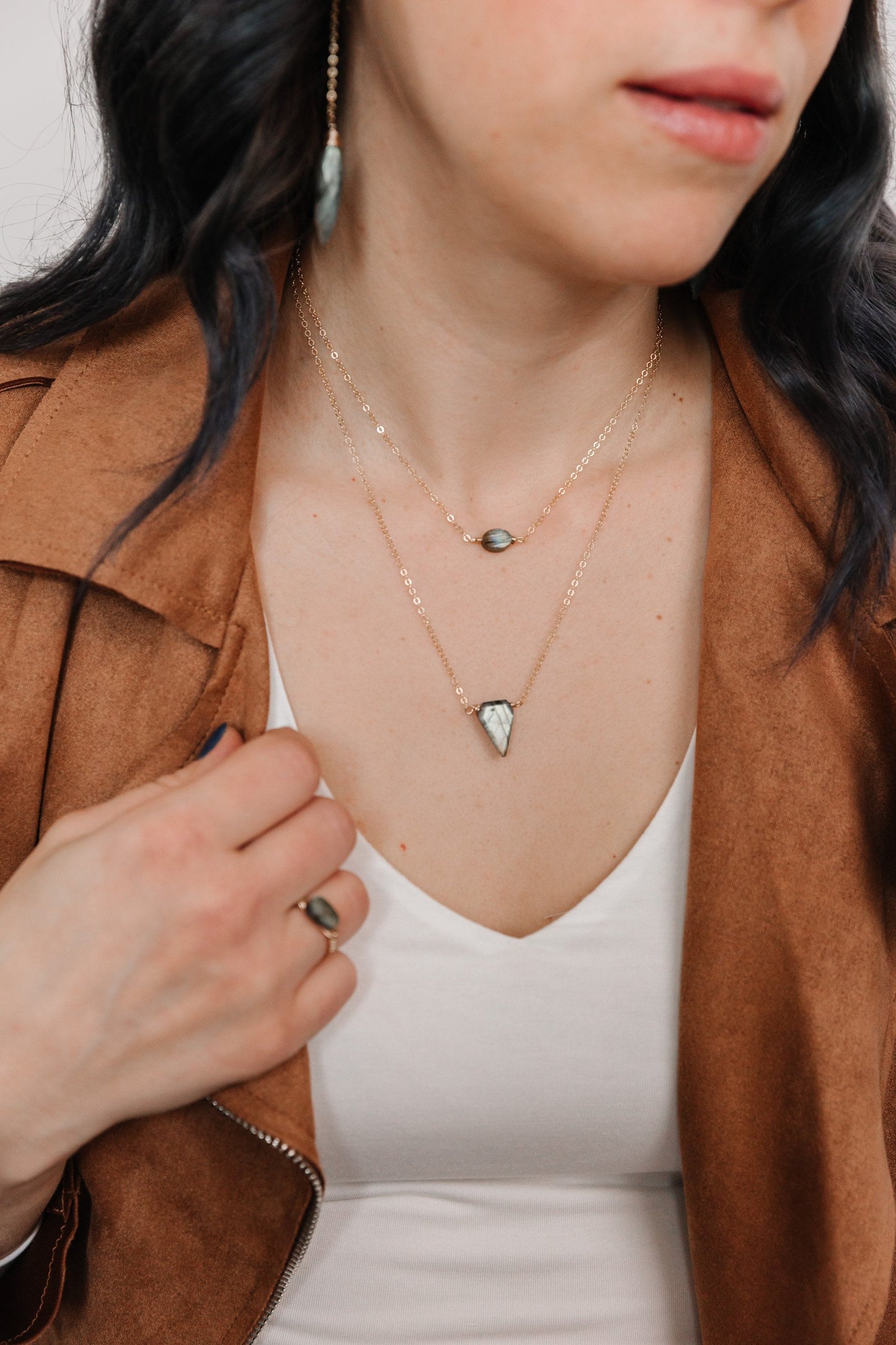 Labradorite Shield Necklace