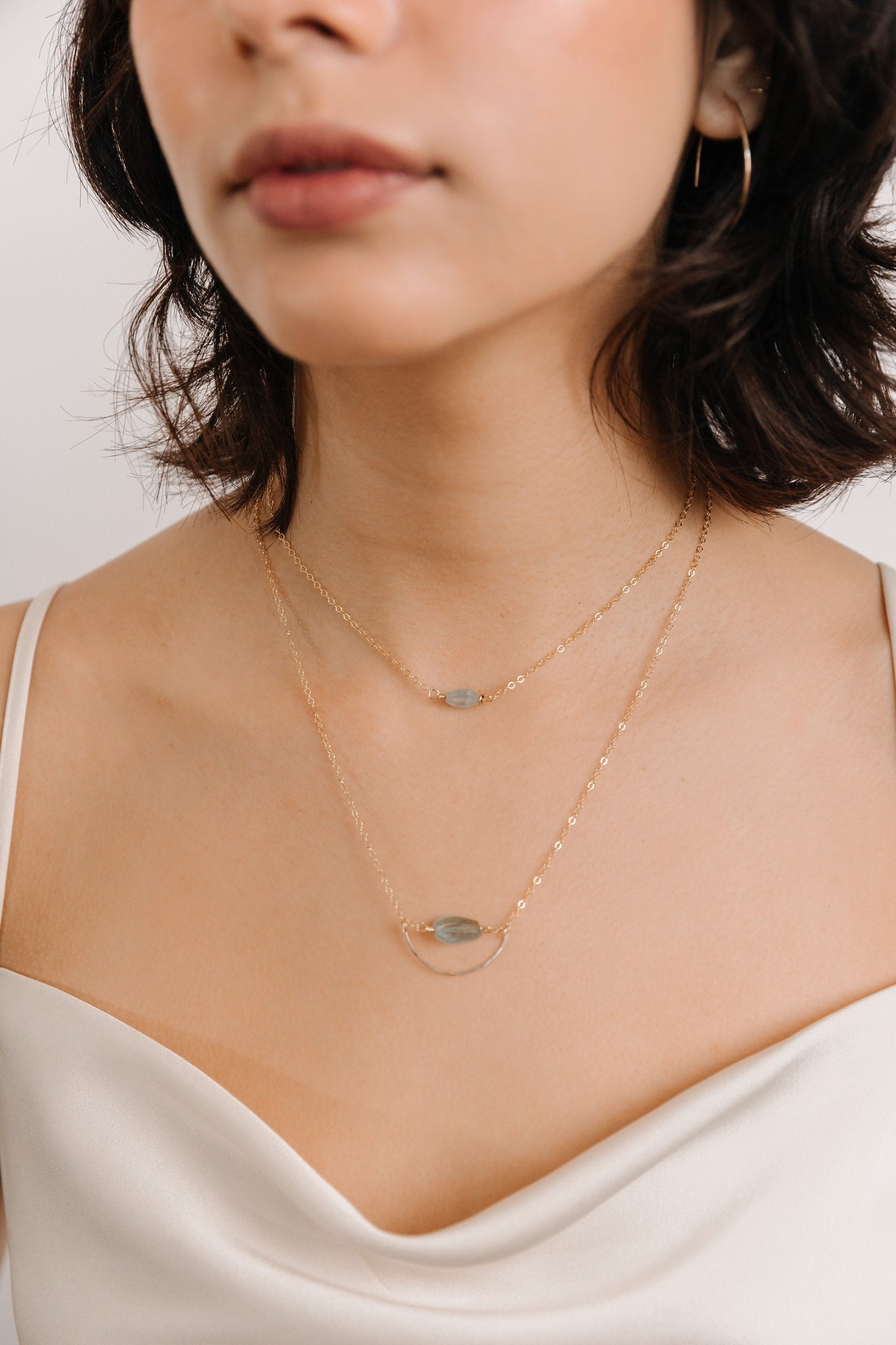 Aquamarine Eye layering necklace