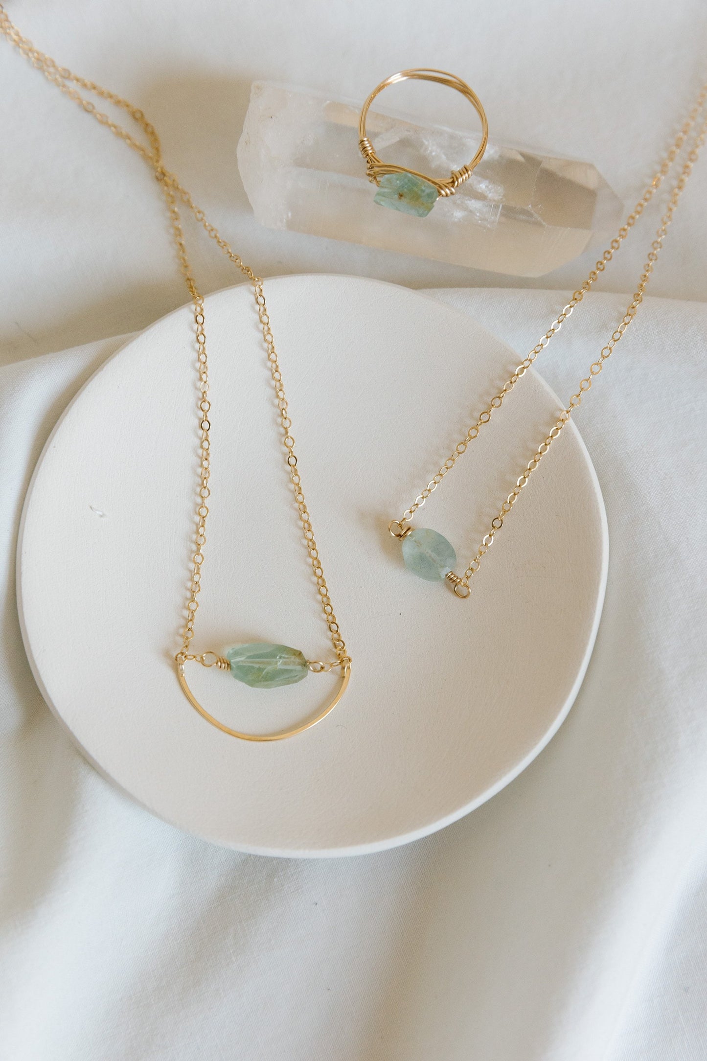 Aquamarine Eye layering necklace