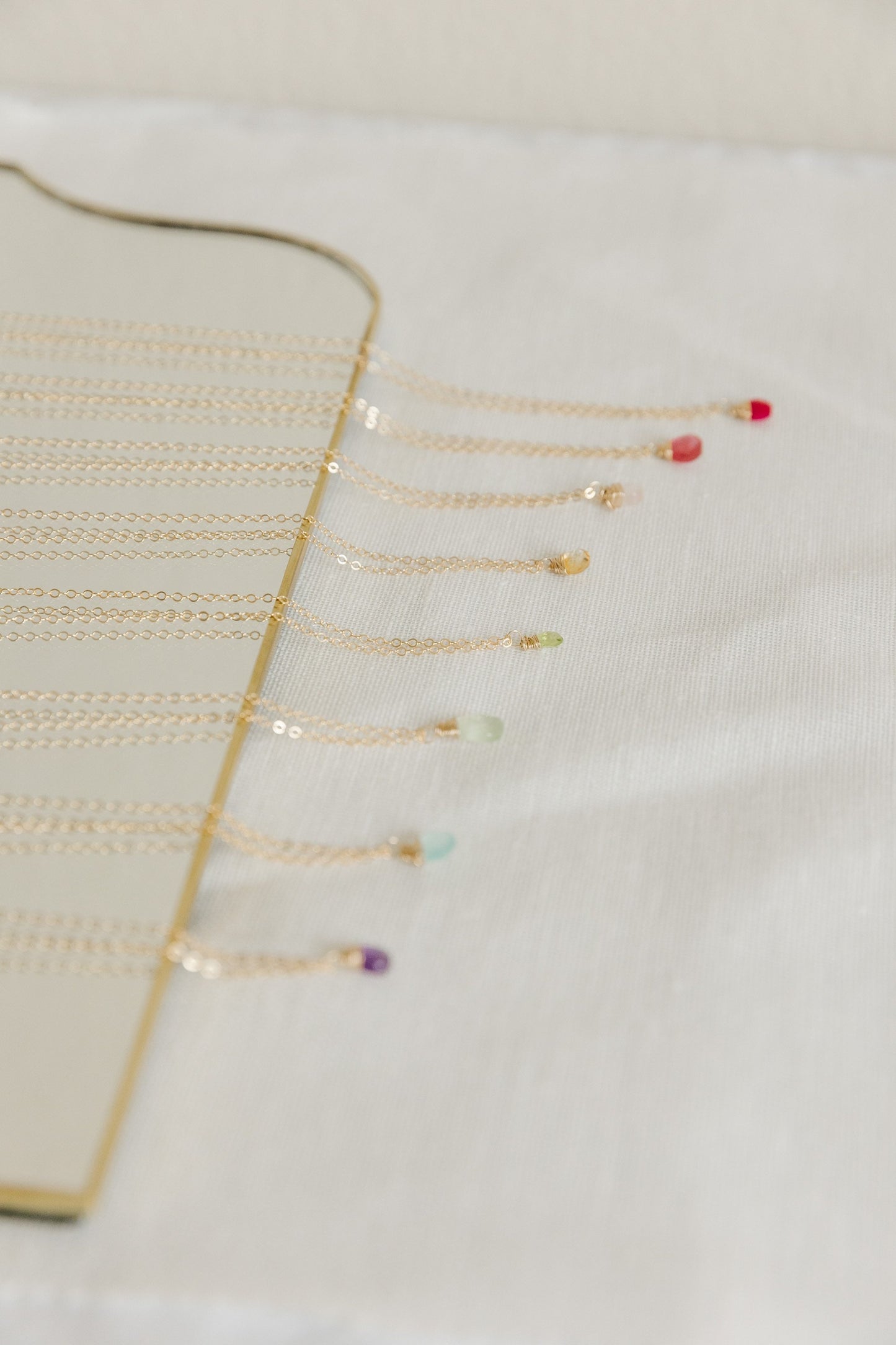 Dainty Crystal Pendant Teardrop Necklace