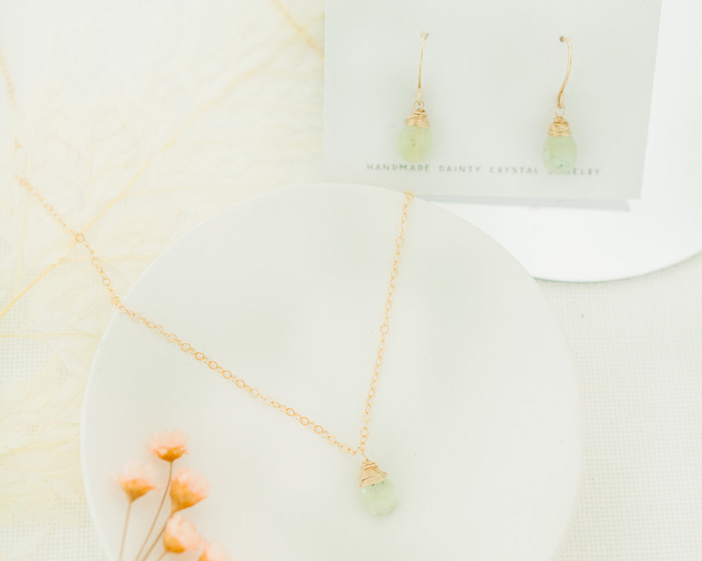 Prehnite Jewelry Set