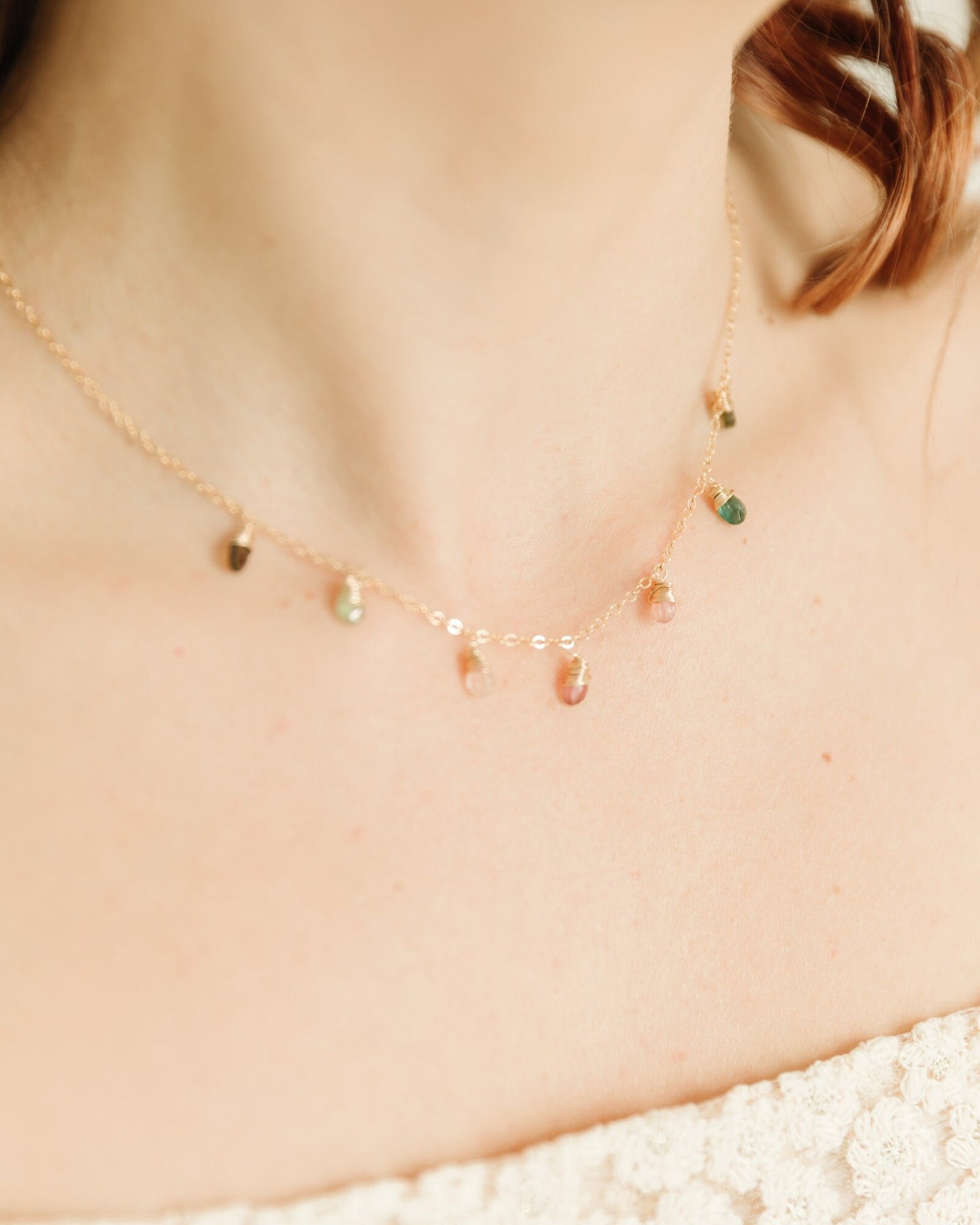 Multistone Rainbow Tourmaline Jewelry Set