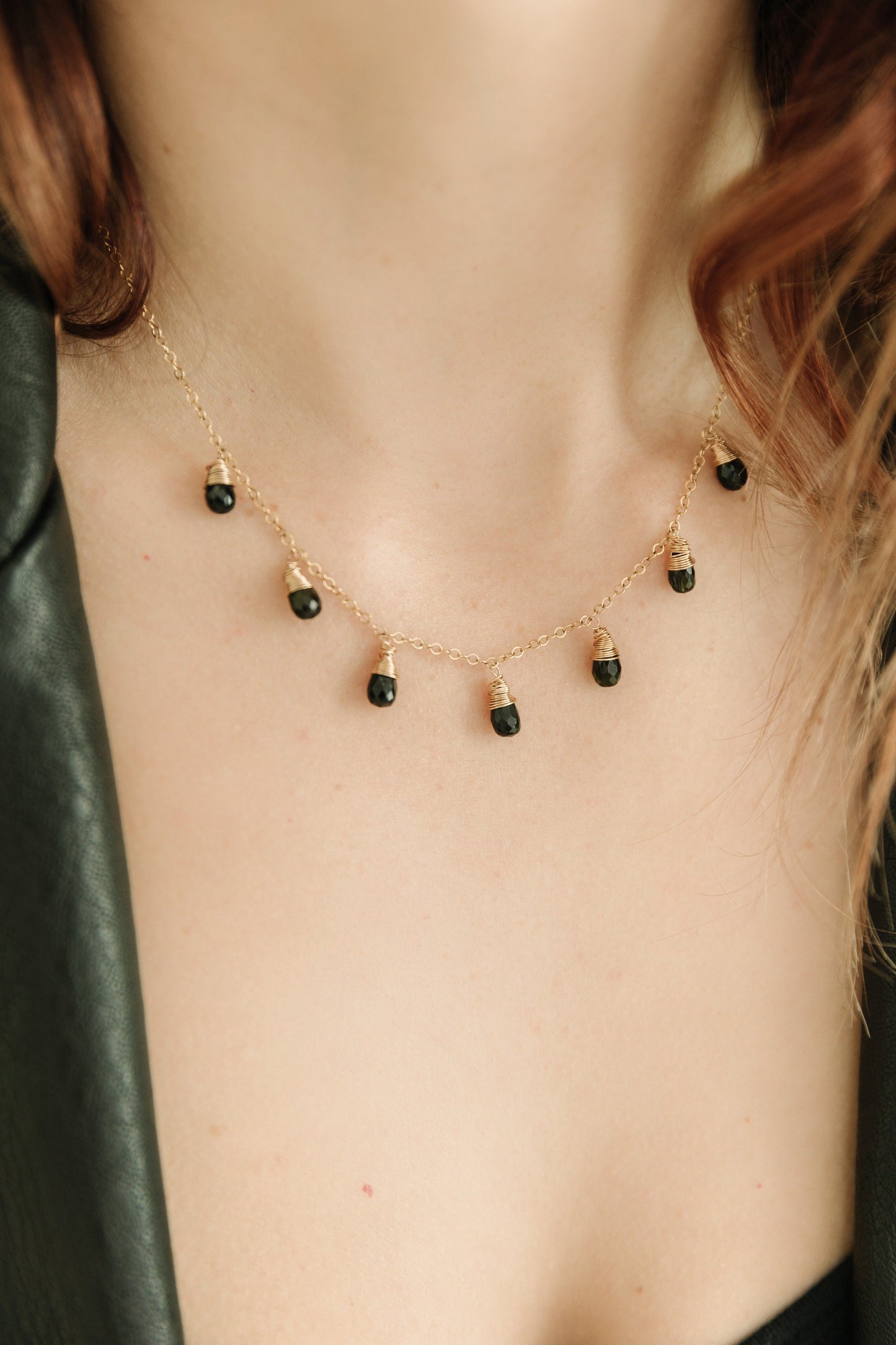 Custom Multi Gemstone Drop Necklace