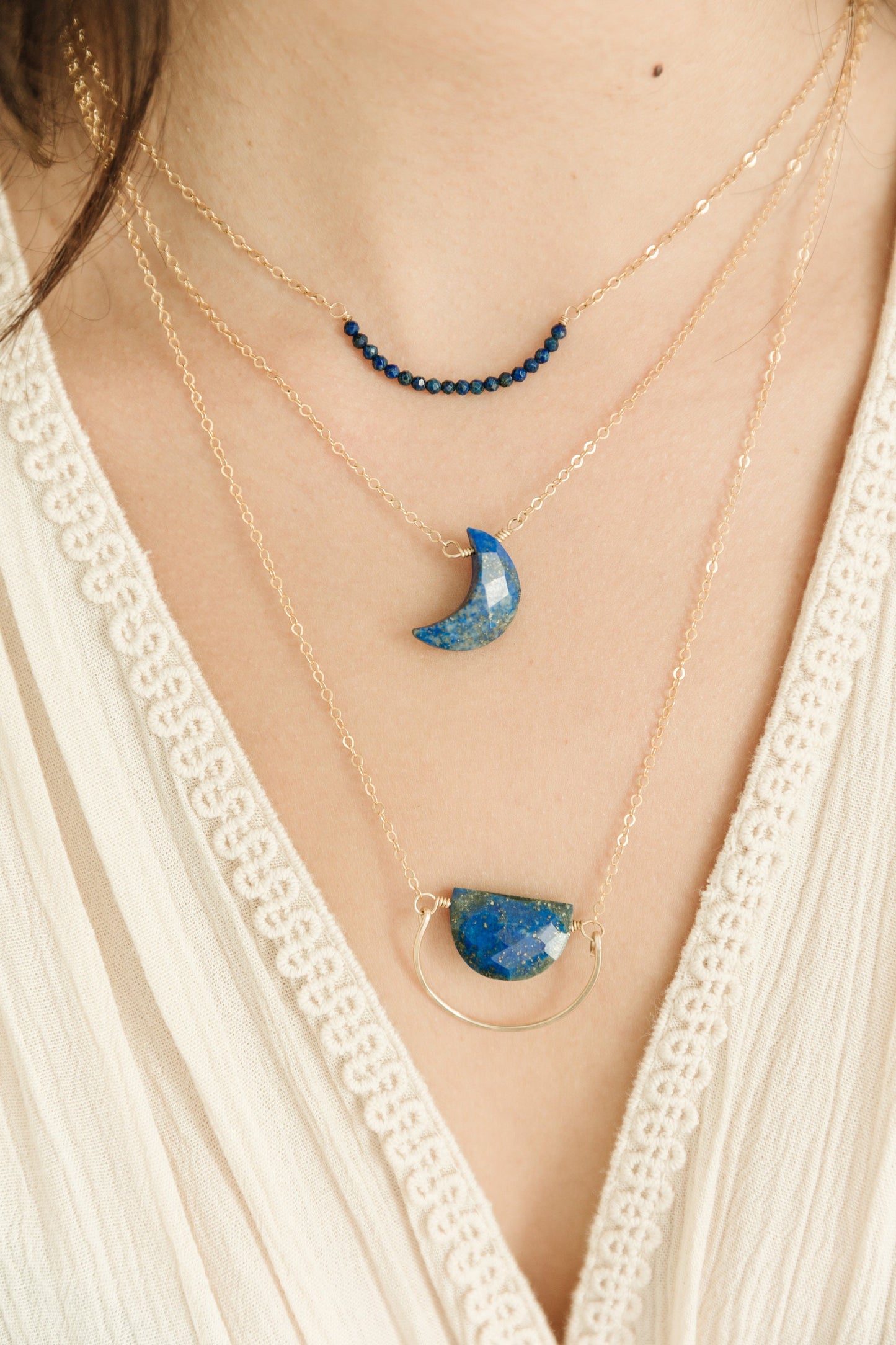 Lapis Lazuli Moon Necklace