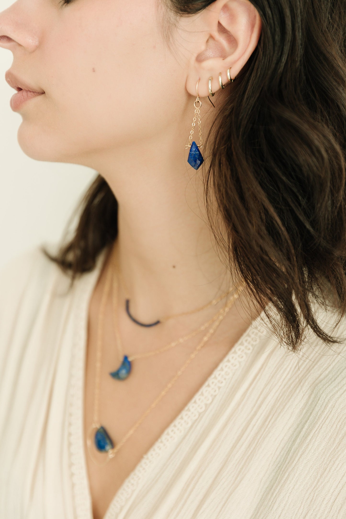 Lapis Lazuli Boho Chandelier Earrings
