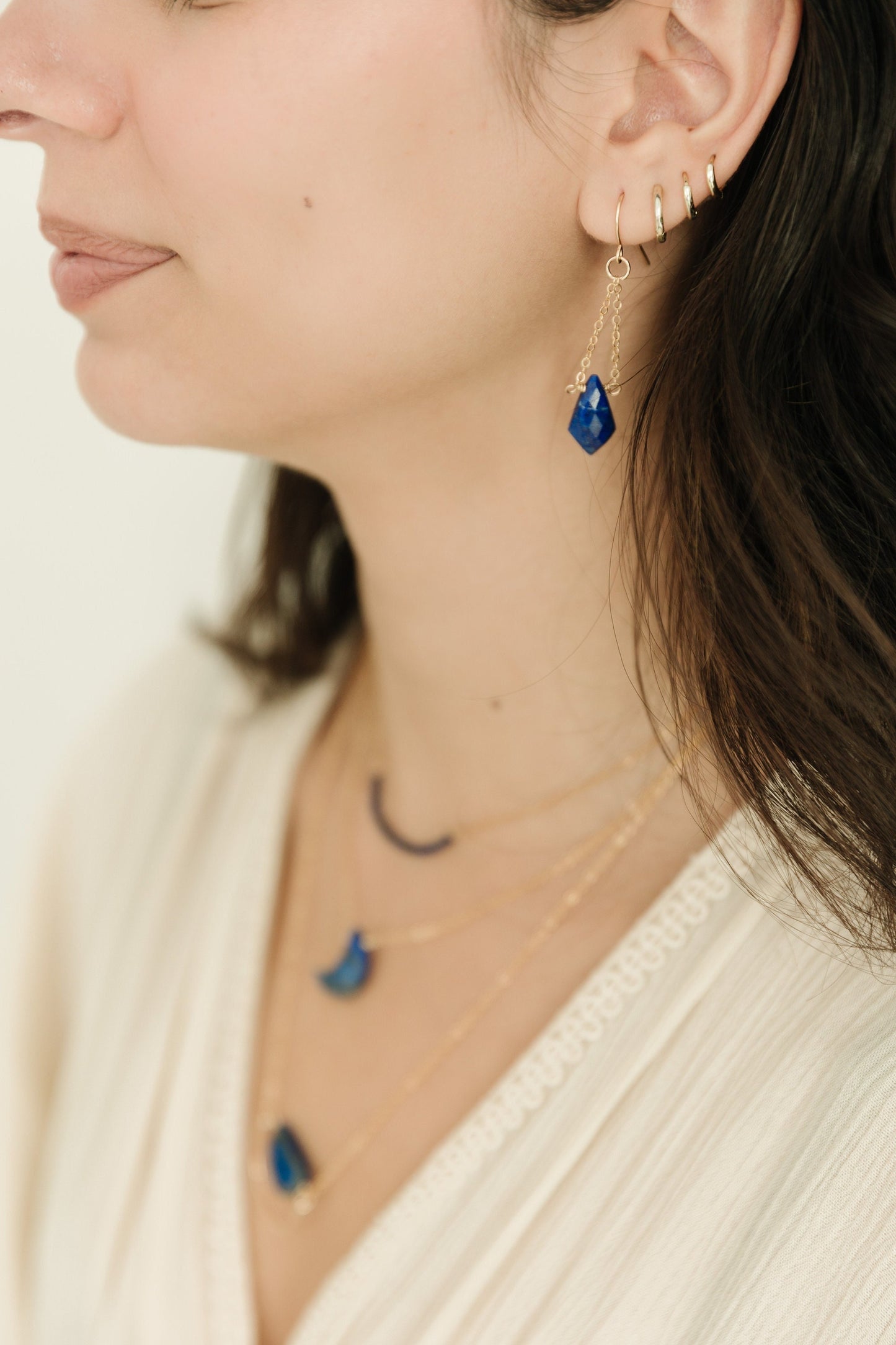 Lapis Lazuli Boho Chandelier Earrings