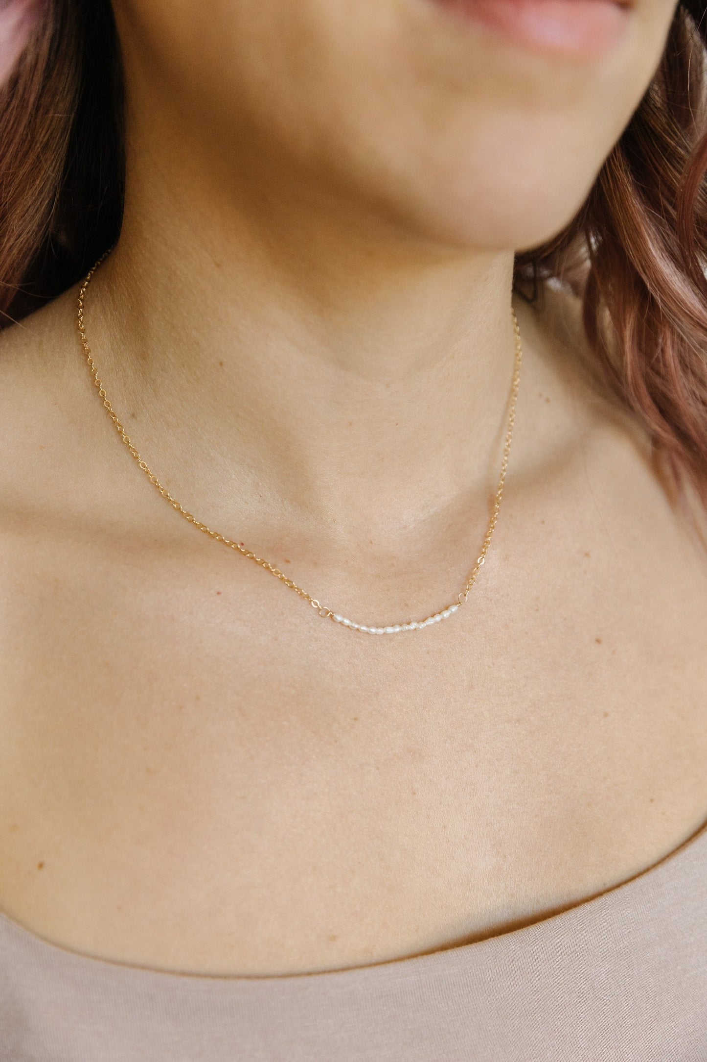Dainty Pearl Bar Necklace