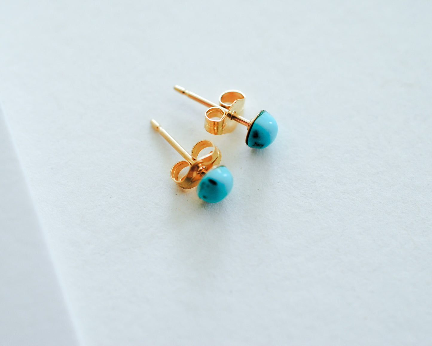 Gold Turquoise Stud Earrings