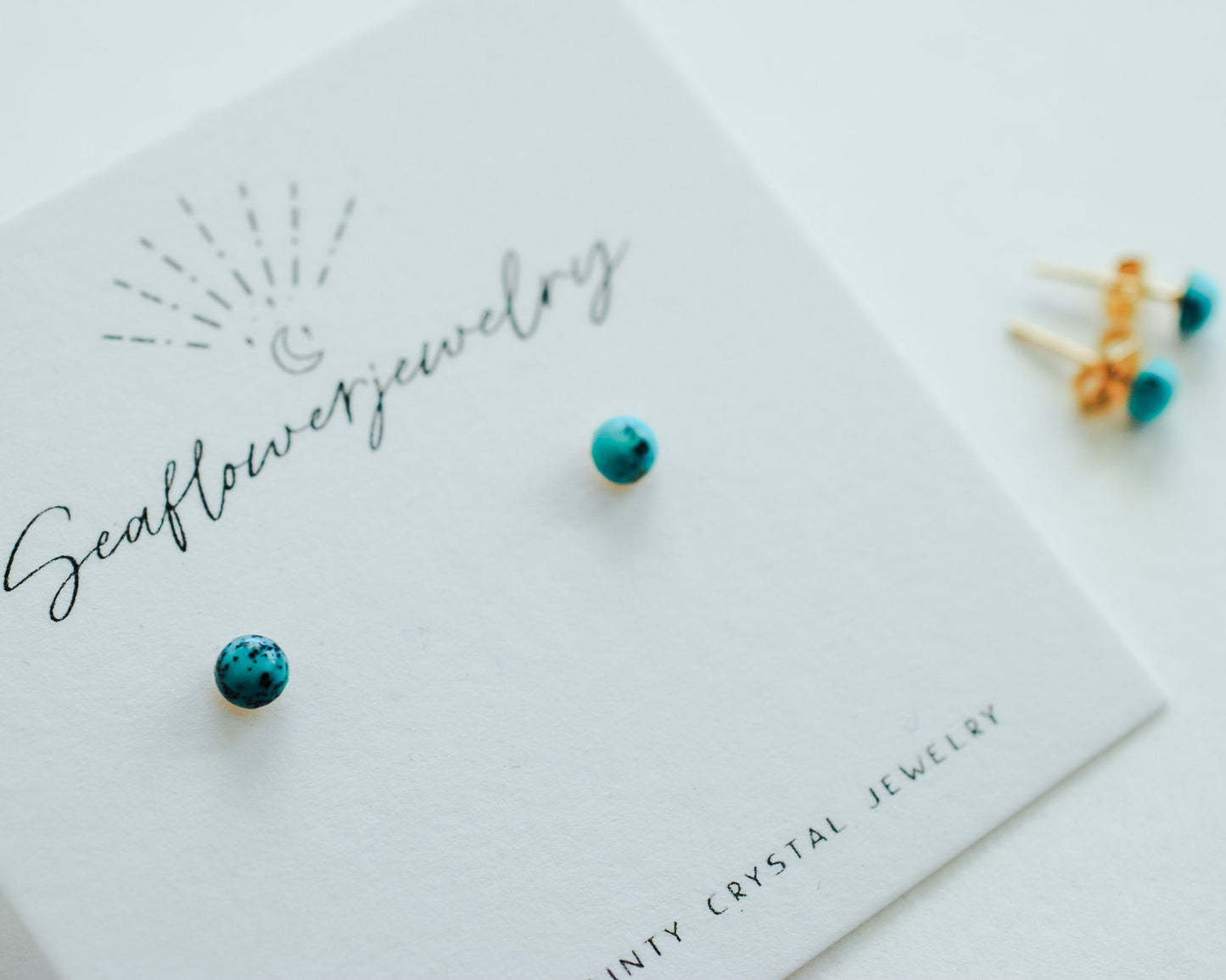 Gold Turquoise Stud Earrings