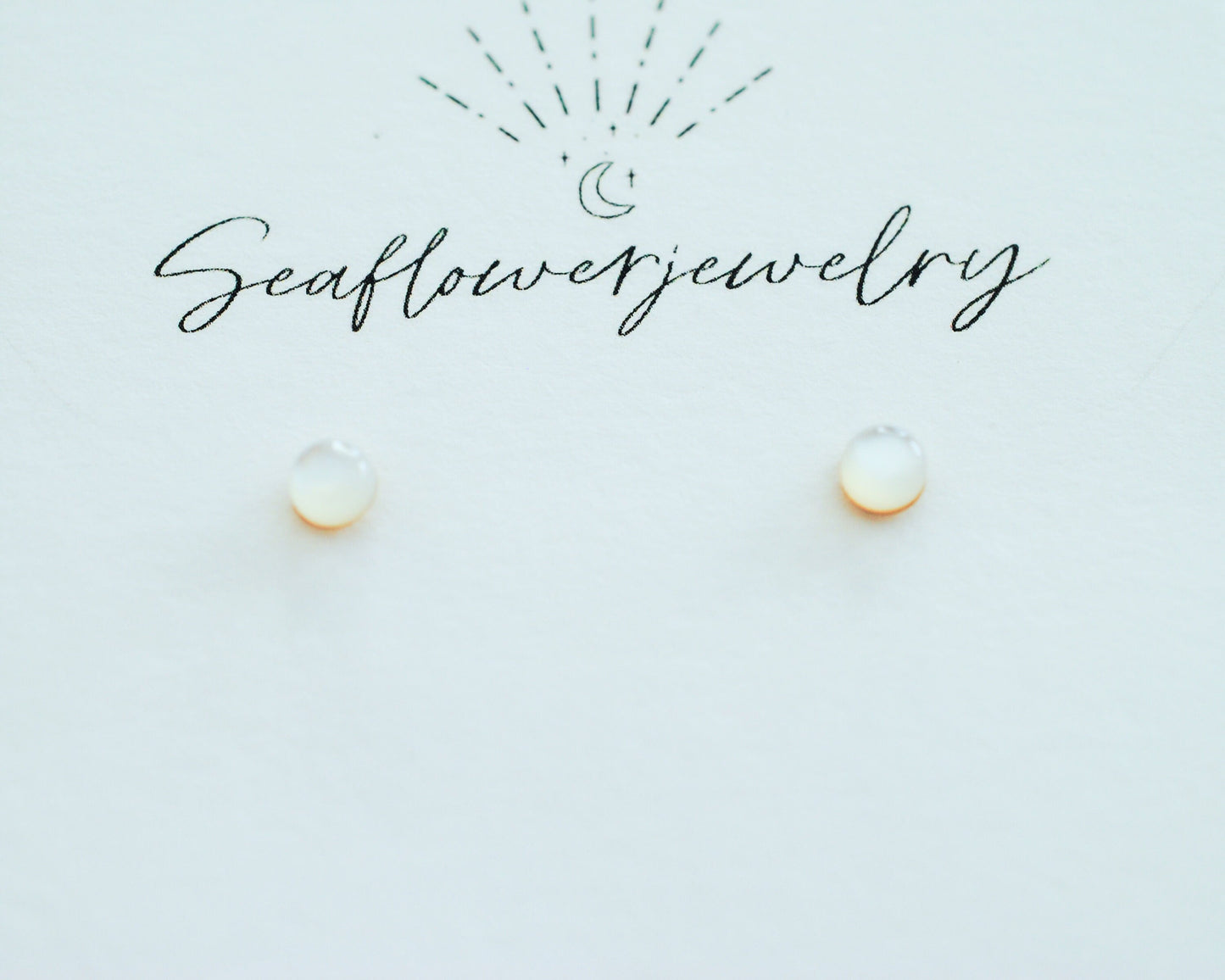 Gold Mother of Pearl Stud Earrings