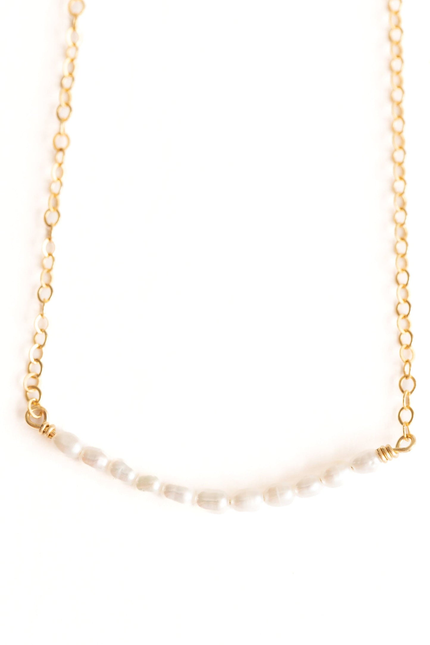 Dainty Pearl Bar Necklace