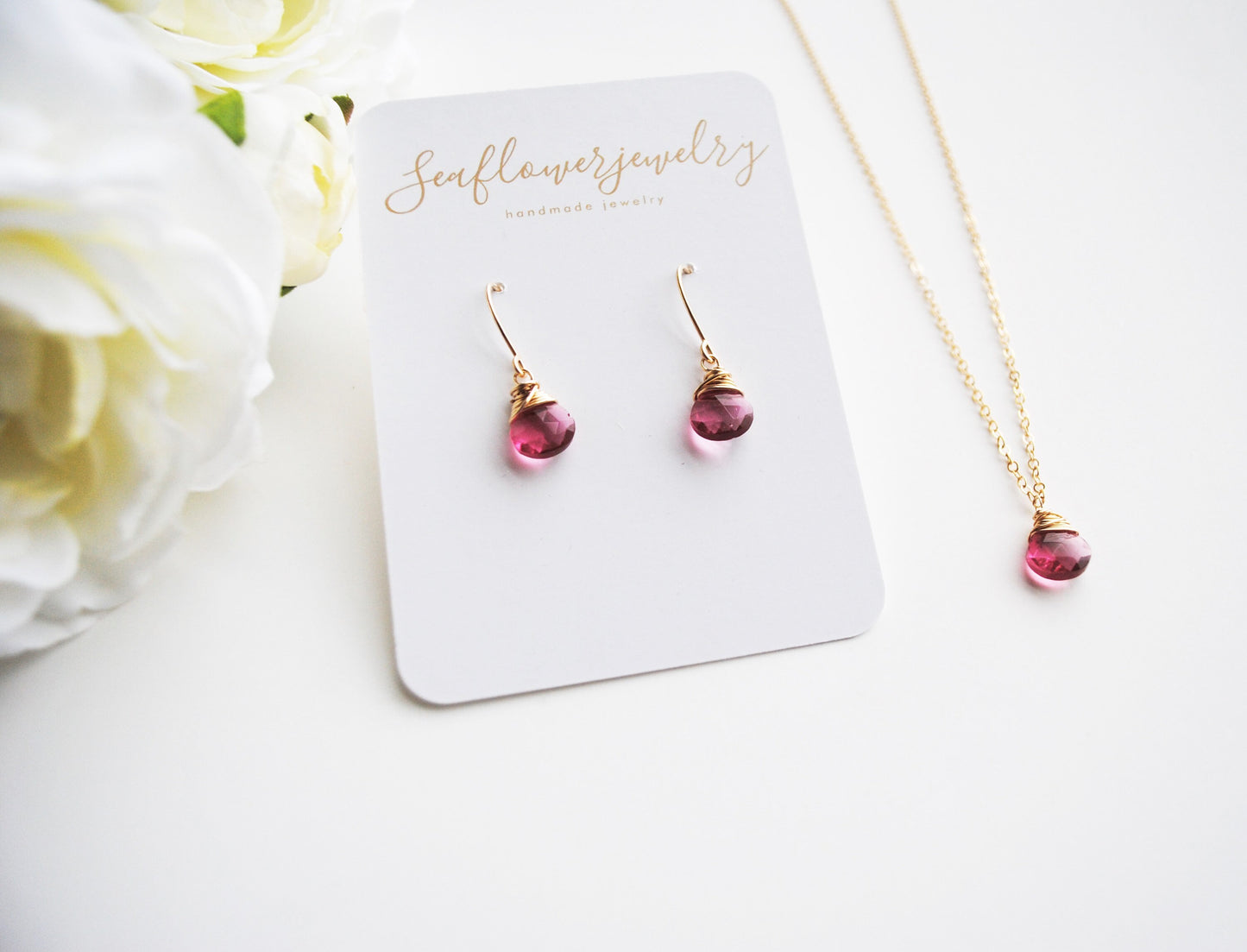 Ruby Teardrop Necklace