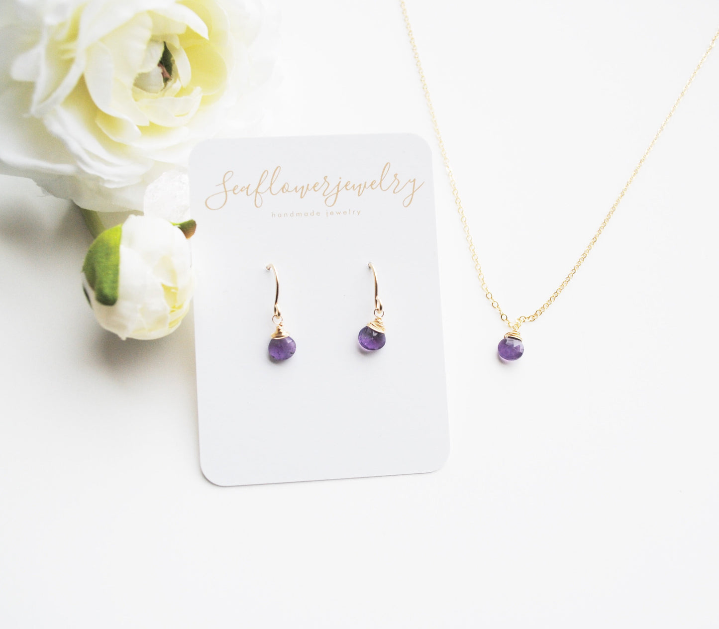 Amethyst Teardrop Necklace