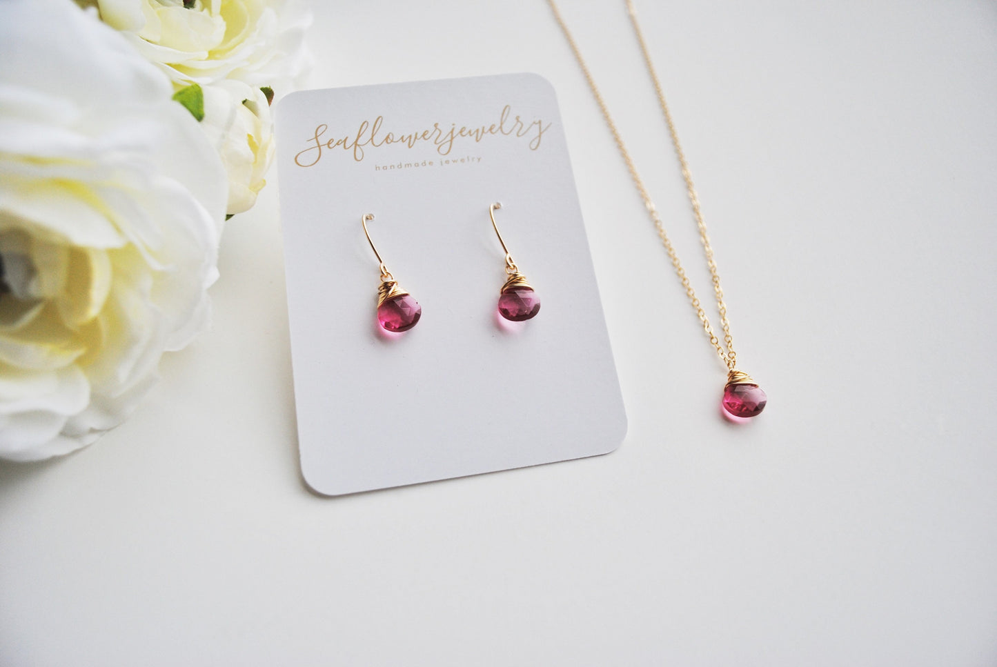 Ruby Teardrop Necklace
