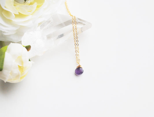 Amethyst Teardrop Necklace