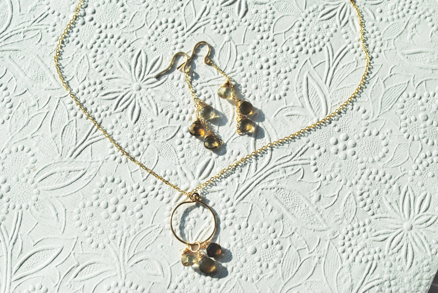 Lemon Quartz Ombré Jewelry Set