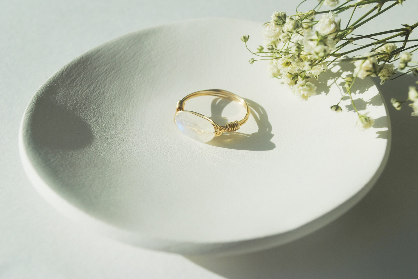 Boho Rainbow Moonstone Ring